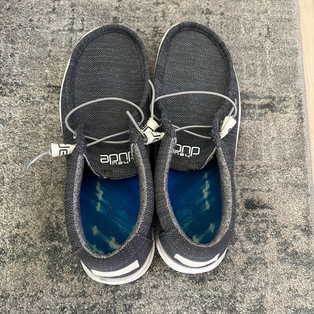 Gray and Blue Slip-On Loafers with Comfort Fit
